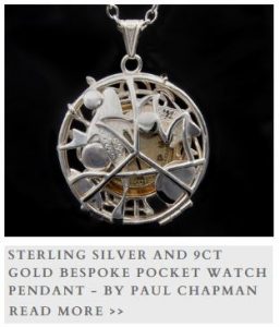 Sterling Silver and 9ct Gold Bespoke Pocket Watch Pendant
